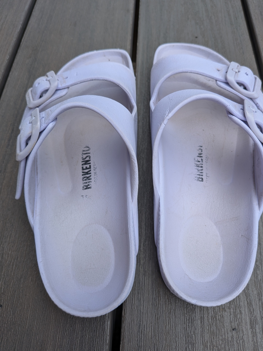 Birkenstock White Double-Buckle EVA Sandals - Picture 2 of 5